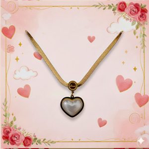 Old Money Luxury Heart Necklace Never Fade Gold Pearl Pendant Earrings Chocker eBay