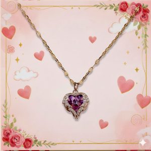 Crystal Stone Necklace Titanic Heart Does Not Fade Necklace stainless Steel Chain for Women and Girls